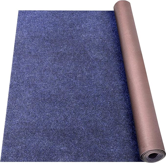 Marine Carpet,5 FT x 15 FT Deep Blue Indoor Outdoor Carpet 0.2" Thick Boat Carpet with Water-Proof TPE Backing, Non-Slide Outdoor Marine Carpet Roll for Home, Patio, Porch, Deck