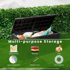 180 Gallon Double-Wall Resin Deck Box - Lockable Waterproof Outdoor Storage Box, 1000lbs Capacity & Doubles as Seating for Patio Furniture, Garden Tools, Pool Accessoriess (Black)