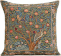 Charlotte Home Furnishings Decorative Tapestry Pillow Cover 19x19 in, Green Woodpecker Couch Pillow Cover, French Country Square Cushion Cases for Living Room Home Decor, Soft Cotton Jacquard Woven