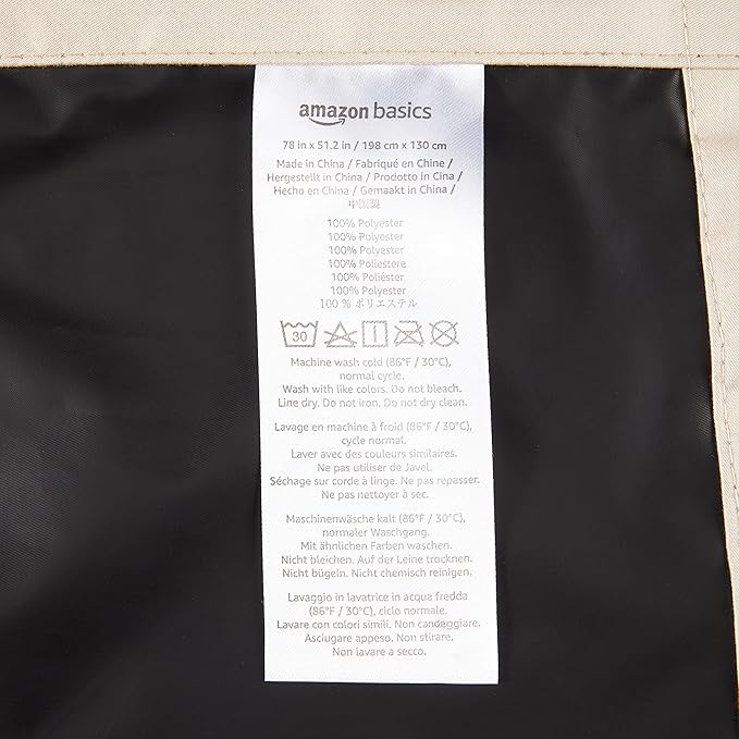 Amazon Basics Portable Blackout Curtain Shade with Suction Cups, 50"W x 78"L, 2-Pack, Beige