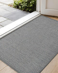 Color&Geometry Front Door Mat Indoor 21"x31", Rugs for Entryway, Non Slip Washable Low-Profile Inside, Entry Mat Entry Rug Door Mat Indoor Entrance, Light Grey (Fold)