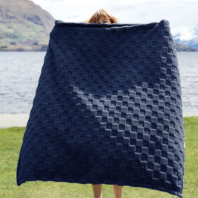 Bedsure GentleSoft Navy Blue Throw Blanket for Couch - Super Soft Cozy Blankets Gifts for Women Men Girls, Cute Small Fleece Throws for Bedroom Home Decor, 50x70 Inches