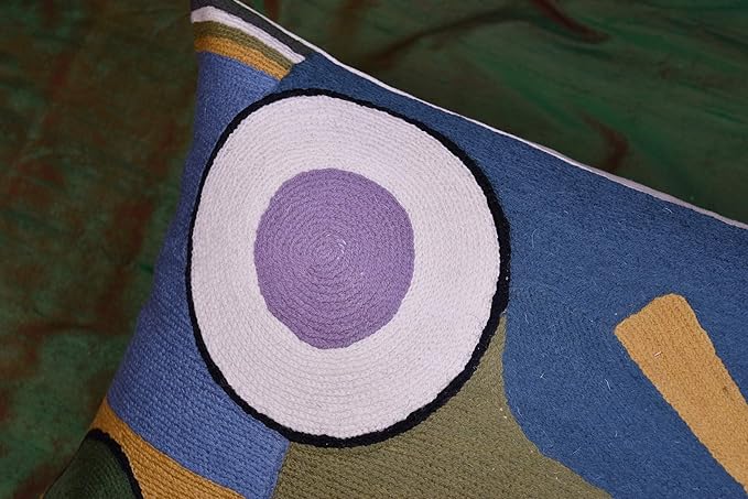 Lumbar Kandinsky Abstract Pillow Cover - Soul Modern Chair Pillowcase Abstract Couch Cushion Contemporary Pillowsham Farmhouse Sofa Handmade Wool Size 14x20