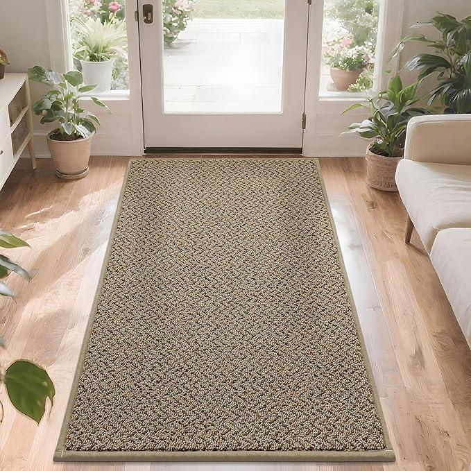 COSY HOMEER-Door-Mat 36"x60" Non Slip Absorbent Entryway Rugs Dirt Trapper Doormats Washable Entrance Mats Low Pile Welcome Floor Mat for Front Back Door and Entry Mats,Taupe