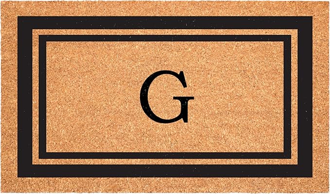 Calloway Mills 152962436G Black Border 24" x 36" Monogram Doormat, (Letter G)