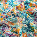 Boho Blanket Throw Quilt, 100% Cotton Soft Light Weight Throw Blankets for Summer, 60"x80" Farmhouse Flower Decorative Blankets, All Season Rustic Reversible Bohemian Throw Quilt