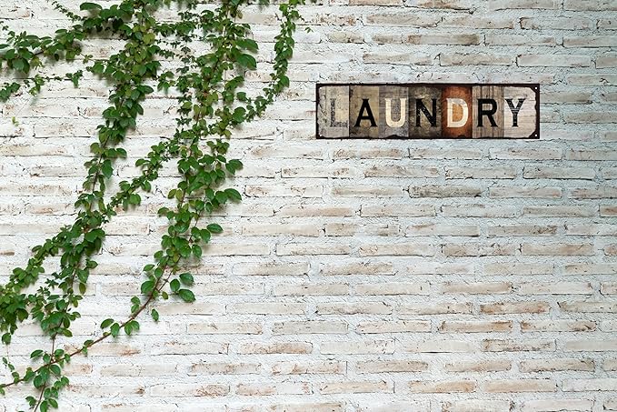 Vintage Tin Sign Retro Metal Laundry Signs for Home Decor Stylish Wall Art Plaques Ideal Gift for Home Bathroom Kitchen and Gothic Wall Decor in Every Room 16x4in