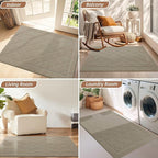 BEQHAUSE Dirt Trapper Door Mat 36" x 60", Doormat Non-Slip Entryway Rugs Washable, Dog Door Mat Stain Resistant and Absorbent Welcome Floor Mat for Front Back Door, Muddy Wet Shoes & Paws, Beige