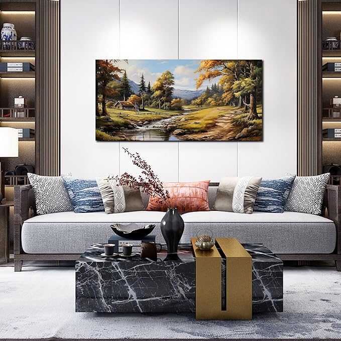 Natural Landscape Pictures for Living Room Wall Decoration,Large Farmhouse Wall Decor Office Canvas Wall Art 29 x 59 Inch