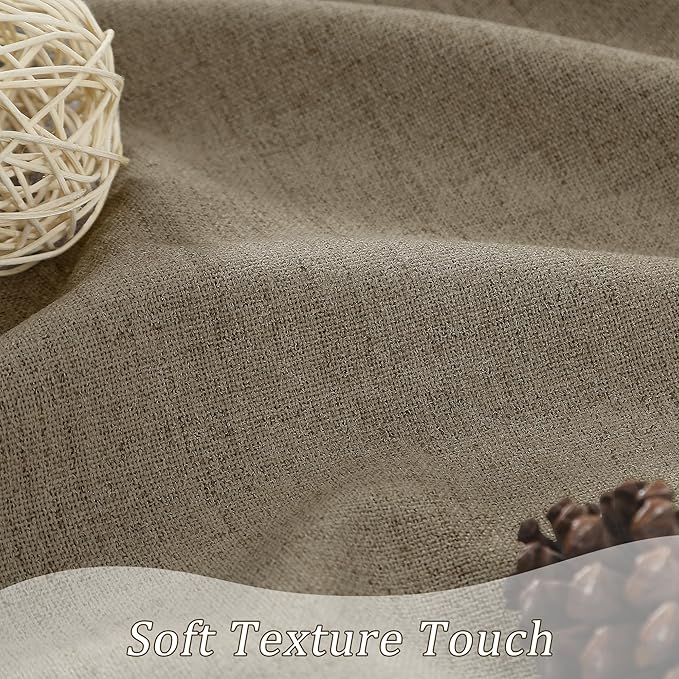 RAIN CITY 92 Inch Long Blackout Curtains 2 Panels Set Linen,Linen Back Tab Drapes with Hooks,Light Blocking Modern Stylish Curtains for Bedroom Living Room,W50xL92 in Length