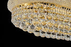 Rectangular Crystal Chandeliers for Dining Room,10 Lights Adjustable Height Oval Crystal Ceiling Light Fixture for Kitchen Island, Gold Finish, L36''
