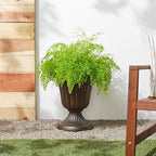 PL00CP Classic Traditional Plastic Urn Planter, 16" x 18", Brushed Copper