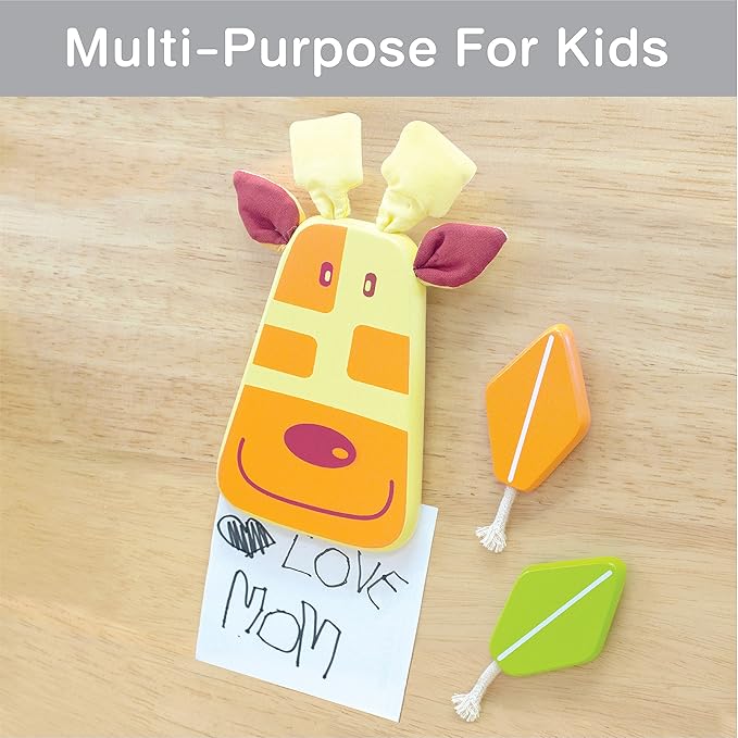 Wood and Fabric Wall Growth Chart, Height Measurement, Scale, Ruler for Kids (Giraffe)