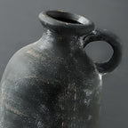 Ceramic Rustic Farmhouse Vase, 12.8" Large Rustic Black Pottery Vases Home Decor Decorative Boho Pampas Vase for Home Decor Table Living Room Decoration Shelf Mantel Enryway Kitchen