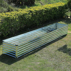 12x2x1.5ft Galvanized Raised Garden Bed,Outdoor Planter Box Metal Patio Kit Planting Bed for Vegetables Flowers Herb,Silver