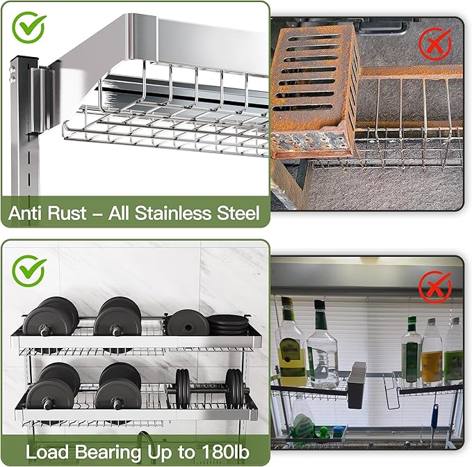 3 Tier Extra Large Stainless Steel Expandable Over The Sink Dish Drainer Drying Rack, Rust Proof Metal, Space Saving, Modern Silver Big Capacity Extendable Plate Strainers Above Kitchen Counter