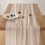 3Pcs Beige Gauze Rustic Cheesecloth Table Runner 120 Inch 10 FT for Wedding Baby Shower Bridal Shower Birthday Engagement Garden Outdoor Party Long Sheer Boho Decorations