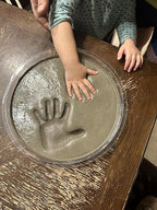 Large DIY Stepping Stone Kit, Handprint Stepping Stone, Mother's Day Gift, Footprint Stepping Stone (14 Inch + Stamp Set)