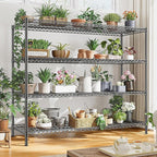 REIBII 2560LBS Storage Shelves 55.5"W Metal Shelving Unit 4 Tier Wire Shelving Commercial Adjustable Garage Shelving Heavy Duty for Storage Rack for Pantry, Garage, Kitchen, 55.5"W x 18"D x 55.5"H
