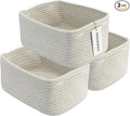 Small Woven Storage Baskets 12“X8”X5“ Decorative Rope Bins for Organizing Shelves, Closets, and Toys, Empty Gift Baskets, Cute Organizer Basket for Home and Office (grey, regular)