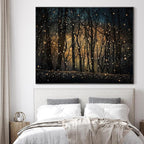 SIGNWIN 60"x72" Extra Large Framed Wall Art Magical Firefly Night Forest, Enchanted Woodland Scene for Home Living Room Bedroom Decor (Frame Assembly Required)