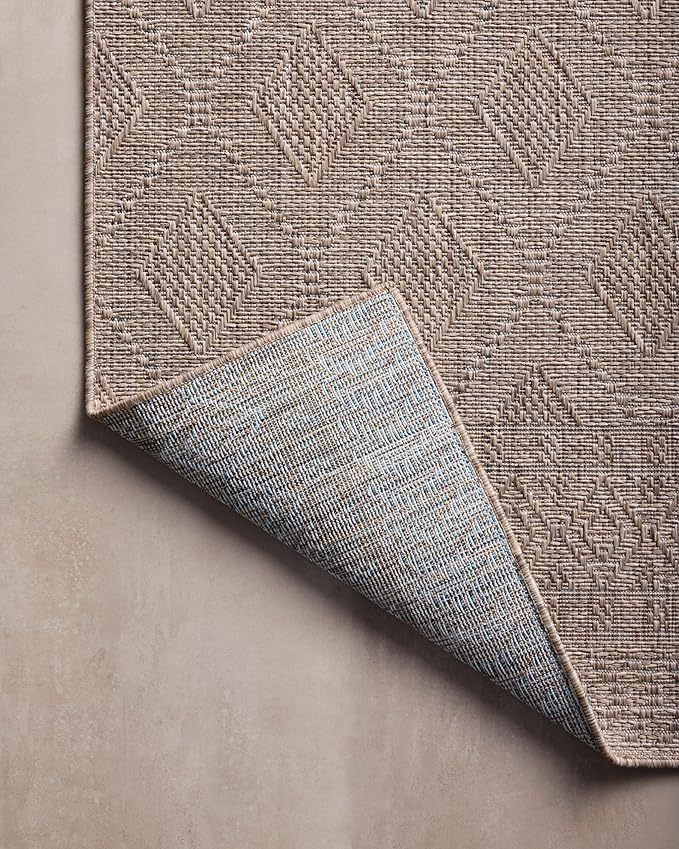 Loloi Amber Lewis Topanga Collection TOP-06 Natural/Mist 3'-11" x 5'-11" Indoor/Outdoor Accent Rug