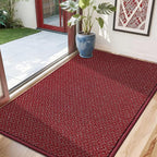 COSY HOMEER-Door-Mat 32"x48" Non Slip Absorbent Entryway Rugs Dirt Trapper Doormats Washable Entrance Mats Low Pile Welcome Floor Mat for Front Back Door and Entry Mats,Red