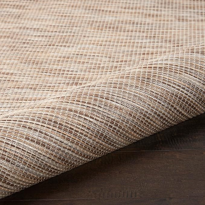 Nourison Positano Indoor-Outdoor Beige 9' x 12' Area Rug, Easy Cleaning, Non Shedding, Bed Room, Living Room, Dining Room, Backyard, Deck, Patio (9x12)