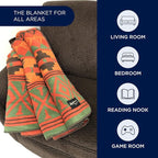 Beacon Blankets Southwestern Chief Henry Native American Design Throw - 90" x 90" Blanket Only - Premium Plush Blanket Can be Used for Queen or King Size Bed