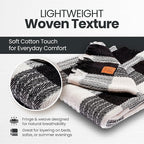 Gold Case Throw Blanket for Couch – 100% Recycled Turkish Cotton Blankets & Throws – Elegant Decorative Throw Blankets for Living Room Sofa – Woven Throws for Couch – Black – 60x80