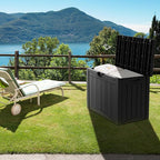45 Gallon Outdoor Storage Box Waterproof Lockable Resin Deck Box Large, Patio Storage Bin for Pool Accessories Cushion Furniture, Garden Tools, UV-Resistant Outside Delivery Black