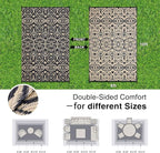 OLANLY Outdoor Rug Waterproof 8x10 ft Clearance, Reversible Outdoor Plastic Straw Rug with Floral Pattern, RV Mat for Patio, Camping, Balcony, Deck, Backyard, Black & Beige
