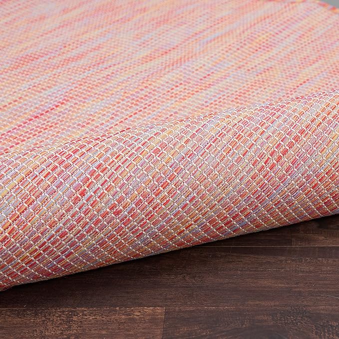 Nourison Home Positano Indoor/Outdoor Rainbow 8' x Round Area Rug, Easy Cleaning, Non Shedding, Bed Room, Living Room, Dining Room, Backyard, Deck, Patio (8 Round)