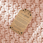 Casafield Square Pouf Ottoman, Light Pink 18.5" W x 18.5" D x 14.5" H Cotton Knit Foot Stool - Boho Floor Pouffe for Living Room, Bedroom, Home Office