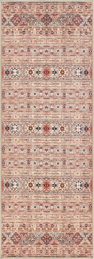 Keen Home Design 2x7 Rug - Machine Washable Runner Rug with Non-Slip Backing, Ideal for Hallway, Entryway, Kitchen, Laundry Room - Vintage, Easy Clean, Durable, Low Pile Rug - (2'6" x 7')