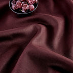 Solino Home Linen Burgundy Table Runner 132 Inches Long - 100% Pure Linen Extra Long Table Runner 14 x 132 Inch for Fall, Autumn, Thanksgiving - Classic Hemstitch