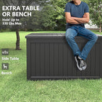 180 Gallon Outdoor Storage Box, Deck Box Resin Waterproof and UV Resistant Lightweight Deck Box for Garden Tools, Pool Supplies Organization