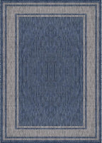 Beverly Rug Large Outdoor Rug 9x12 Modern Bordered Area Rugs for Indoor and Outdoor Patio Deck Porch Garden Waterproof Weather Sun Resistant Washable Outside Carpet (9 x 12 Navy)