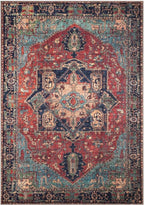 Keen Home Design 8x10 Rug - Machine Washable Area Rug with Non-Slip Backing, Ideal for Living Room, Dining Room, Bedroom - Vintage, Easy Clean, Durable, Low Pile Rug - (8' x 10')