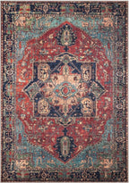 Keen Home Design 9x12 Rug - Machine Washable Area Rug with Non-Slip Backing, Ideal for Living Room, Dining Room, Bedroom - Vintage, Easy Clean, Durable, Low Pile Rug - (9' x 12')