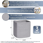 NaturalCozy Storage Cubes 11 Inch Cotton Rope Woven Baskets for Organizing, 3-Pack | Cube Storage Bin | Square Storage Baskets for Shelves Organizer, Classroom, Kids Toy Bins, Closet, Baby Nursery