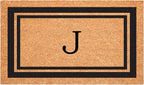 Calloway Mills 152962448 Black Border 24" x 48" Monogram Doormat (Letter J)