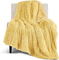 Bedsure GentleSoft Fuzzy Sherpa Faux Fur Twin Blanket Yellow Cozy Gifts for Women Men, Soft Fleece Plush Warm Thick Blanket Twin Size for Bed, Couch, Room Dorm Essentials Yellow Decor Gifts, 60x80