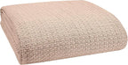 Elvana Home 100% Cotton Bed Blanket, Breathable Bed Blanket King Size, Cotton Thermal Blankets King, Perfect for Layering Any Bed for All Season, Beige