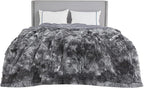 Bedsure GentleSoft Fluffy King Size Blanket for Bed, Faux Fur Fuzzy Minky Couture Warm Blanket for Winter, Thick Plush Sherpa Fleece Oversized Giant Bedding Cozy Gifts for Room, 108x90, Tie Dye Grey
