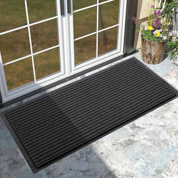 Yimobra Outdoor Door Mat - Waterproof Non Slip Entrance Mat 47x24 Grey