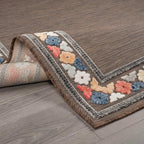 Beverly Rug Outdoor Rug 5x7 Modern Bordered Area Rugs for Indoor and Outdoor Patio Easy to Clean Non Shedding Living Room Porch Garden Washable Outside Carpet (5 x 7 Brown)