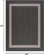 CAMILSON Outdoor Rug 10x14, Large Modern Outside Rugs for Patios Porches Waterproof Durable Washable Non-Shedding, Easy-to-Clean Indoor Outdoor Area Carpet (10 x 14, Bordered - Dark Gray/Light Gray)