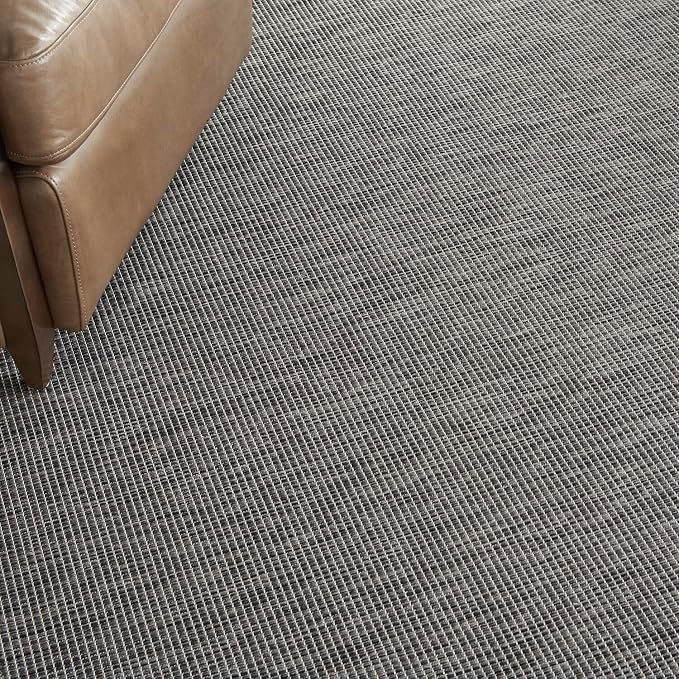 Nourison Positano Indoor-Outdoor Charcoal 9' x 12' Area Rug, Easy Cleaning, Non Shedding, Bed Room, Living Room, Dining Room, Backyard, Deck, Patio (9x12)