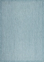 Adiva Rugs Outdoor Indoor Area Rug, Weather Resistant, Easy to Clean, Stain Resistant Floor Mat for Dining Room, Backyard, Deck, Patio (Aqua Weiss, 8' x 10')